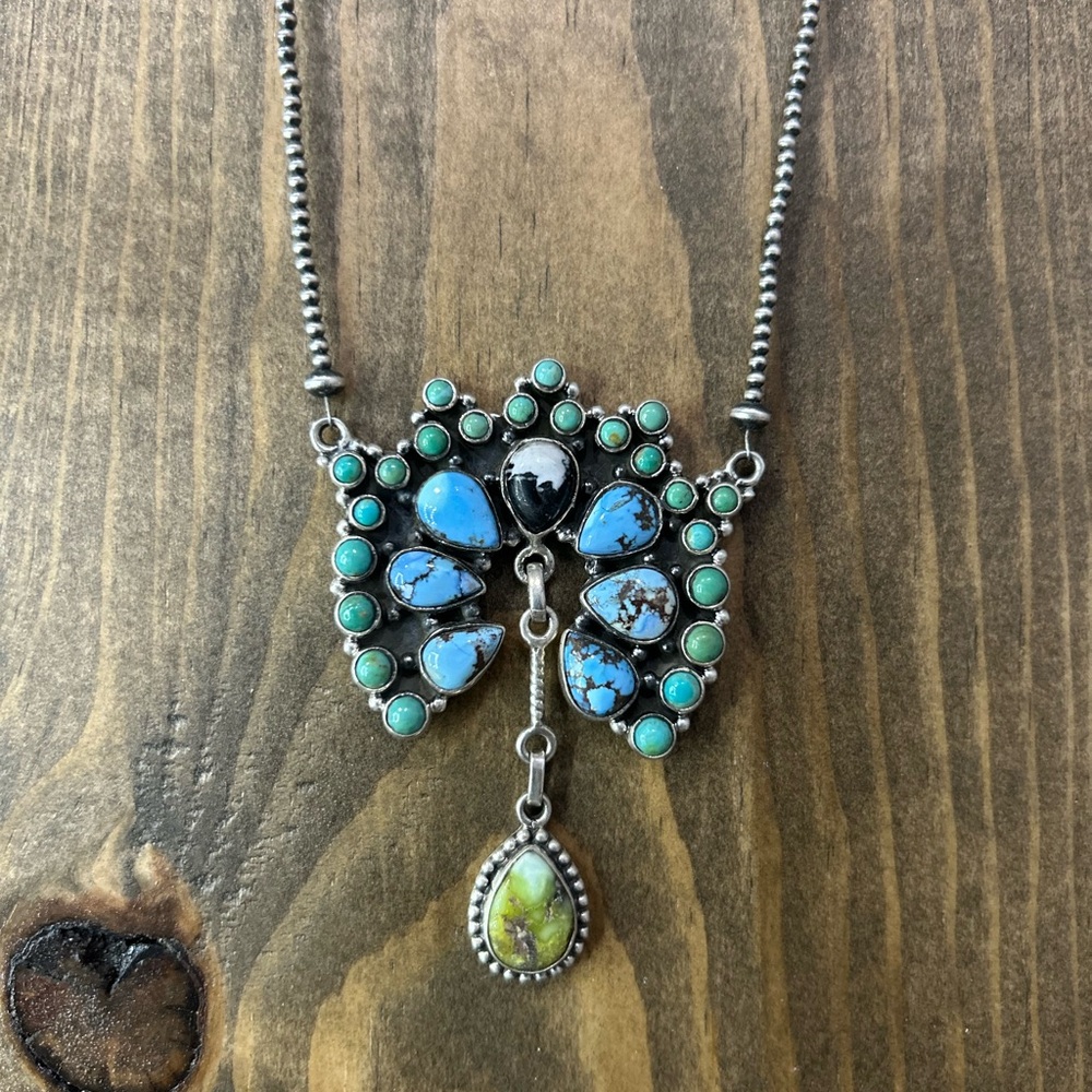 Multi Stone Naja Necklace 2mm pearls